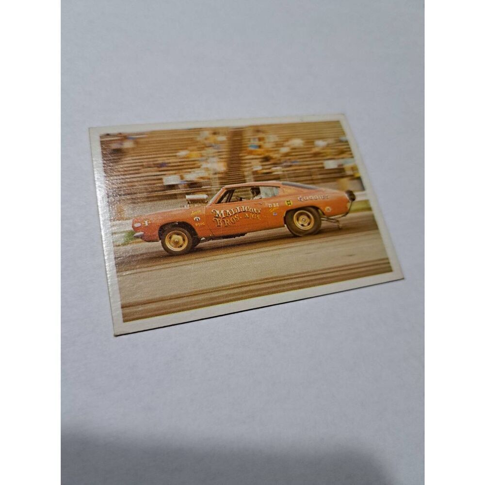 Vintage 1971 Mallicoat Bros 1969 Barracuda Gasser Race Car Fleer Trading Card